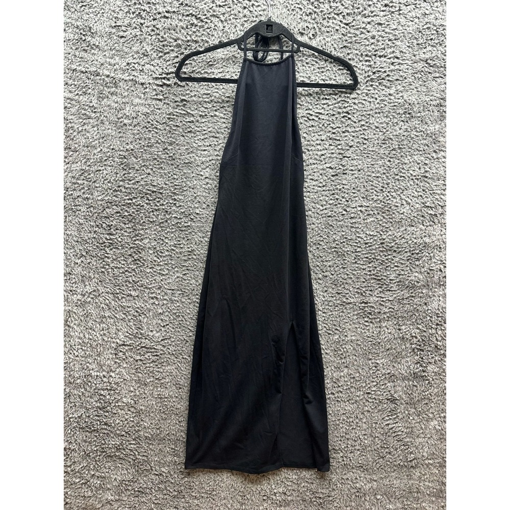 NWT Lovers & Friends Halter Criss Cross Back Maxi Dress Black Womens Size XXS